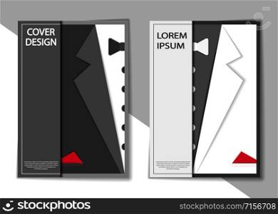Editable business cover design with tuxedo. Business design for brochures, presentations and any publications.