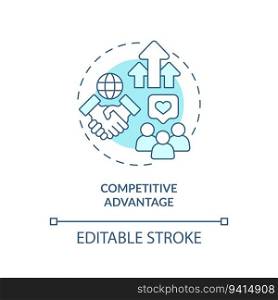 Editable competitive advantage icon, isolated vector, foreign direct investment thin line illustration.. Customizable competitive advantage linear icon FDI concept
