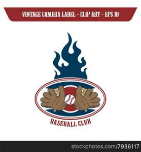 editable label baseball theme vector graphic art design illustration