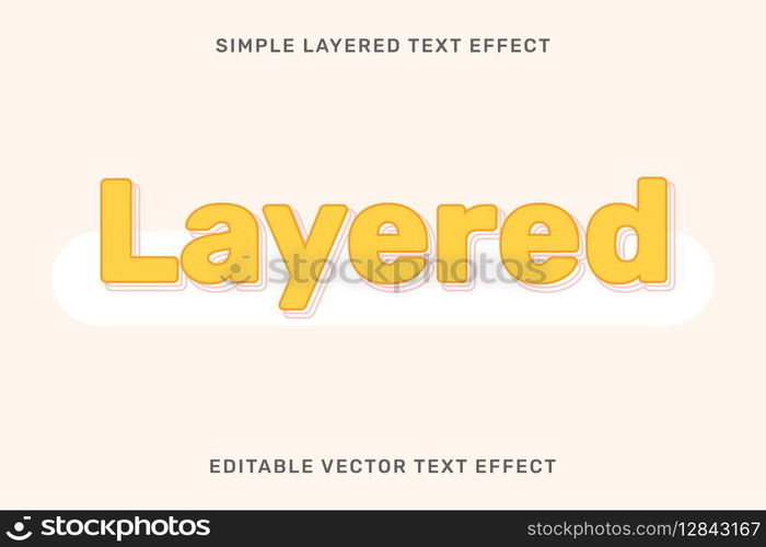 Editable layered text effect vector template