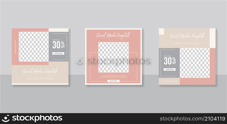 Editable Post Template Social Media Banners for Digital Marketing. Promotion Brand Fashion. Stories. Streaming.