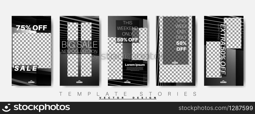 Editable Stories background template. Vector Design for social media.