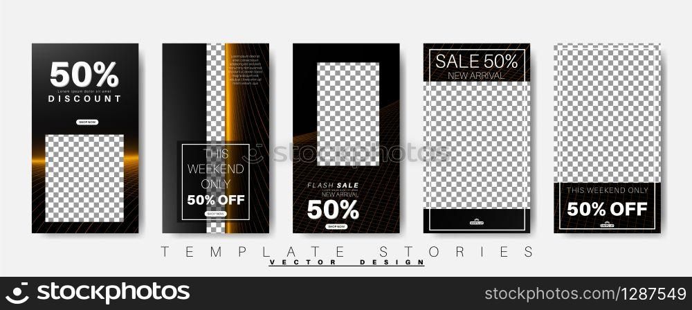 Editable Story background template. Vector Design web banner for social media. Post layout template.