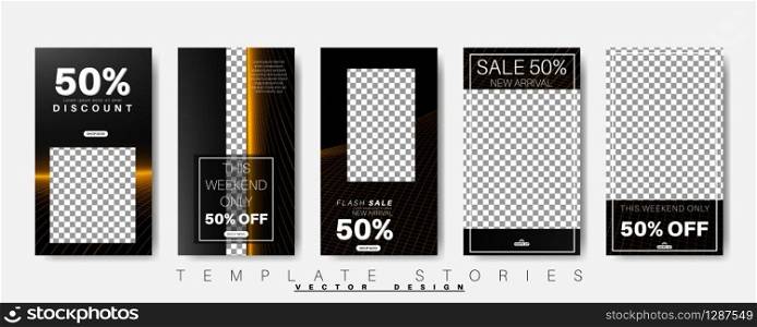 Editable Story background template. Vector Design web banner for social media. Post layout template.