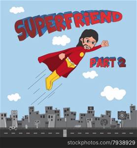 editable superhero cartoon vector graphic art design illustration