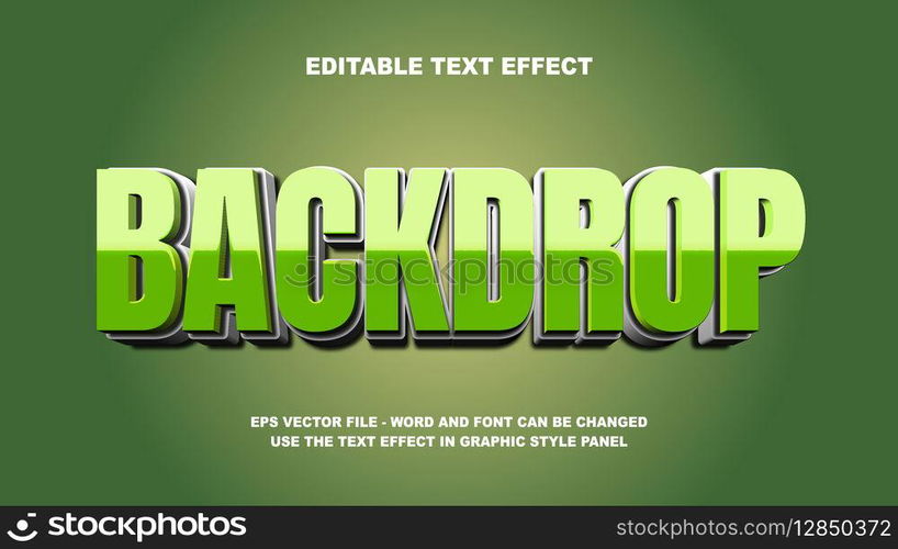 Editable Text Effect Backdrop 3D Vector Template
