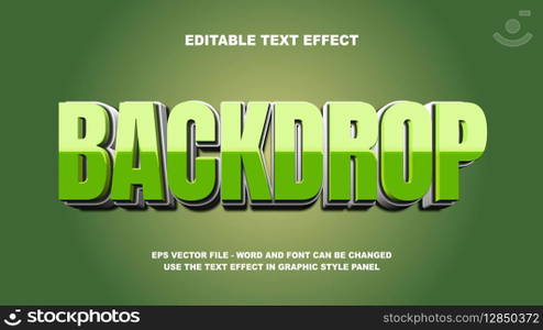 Editable Text Effect Backdrop 3D Vector Template