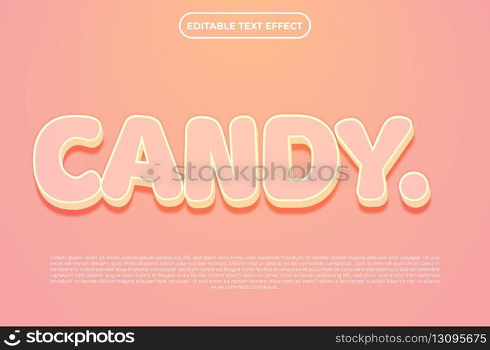 editable text effect candy