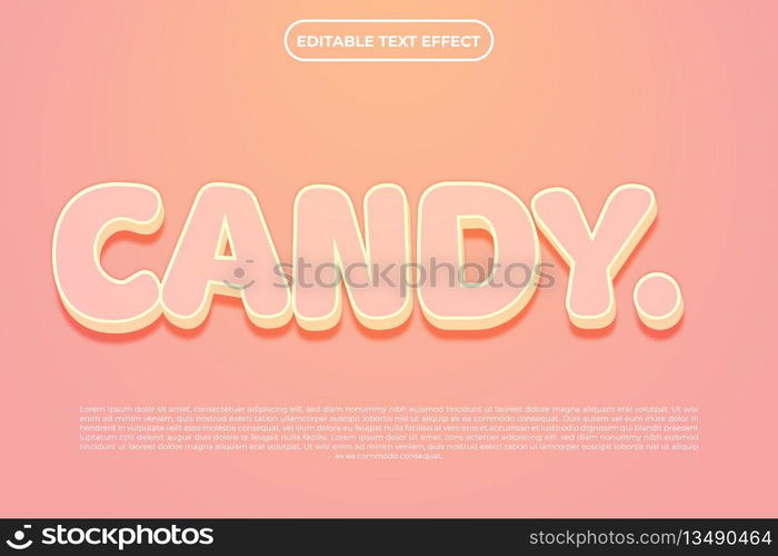 editable text effect candy