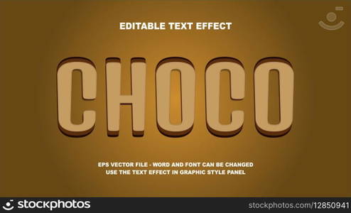 Editable Text Effect Choco 3D Vector Template
