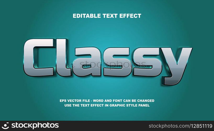 Editable Text Effect Classy 3D Vector Template
