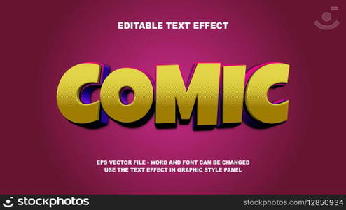 Editable Text Effect Comic 3D Vector Template