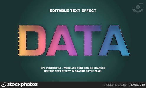 Editable Text Effect Data 3D Vector Template