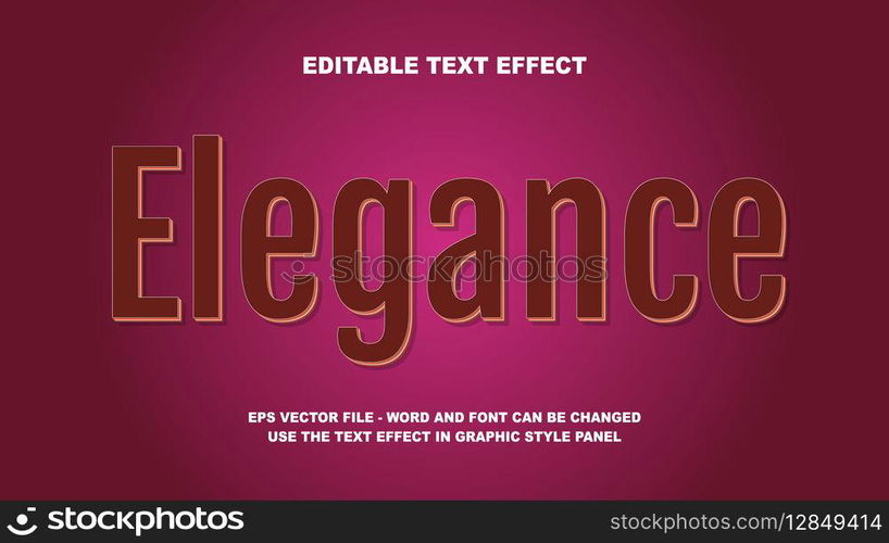 Editable Text Effect Elegance 3D Vector Template