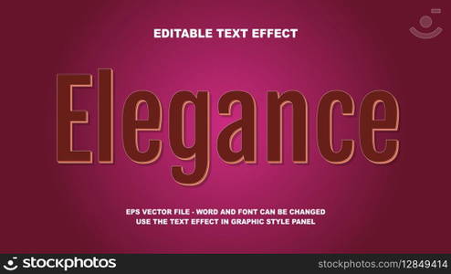 Editable Text Effect Elegance 3D Vector Template