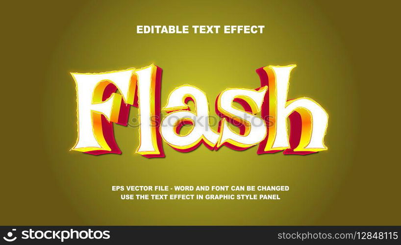 Editable Text Effect Flash 3D Vector Template
