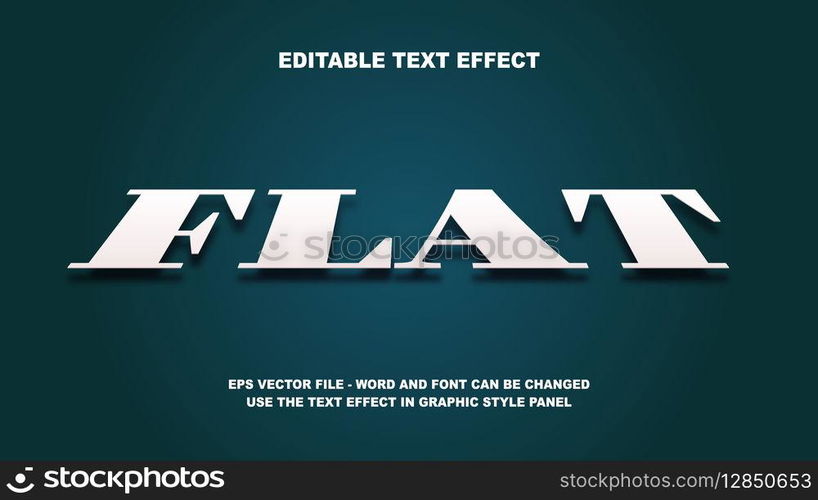 Editable Text Effect Flat 3D Vector Template