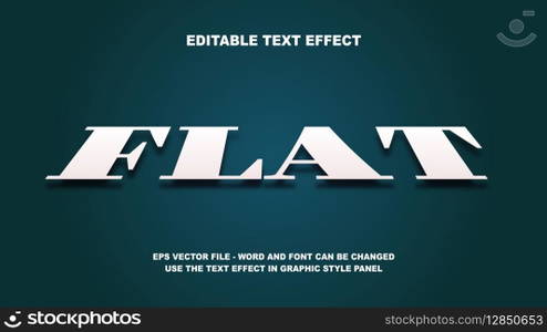 Editable Text Effect Flat 3D Vector Template