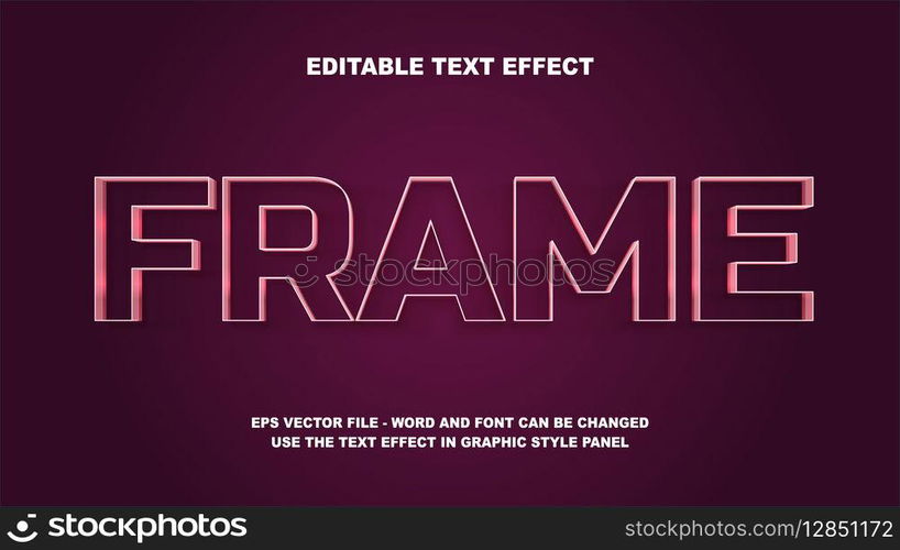 Editable Text Effect Frame 3D Vector Template