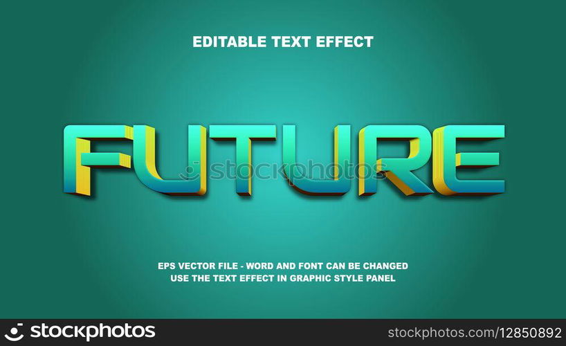 Editable Text Effect Future 3D Vector Template