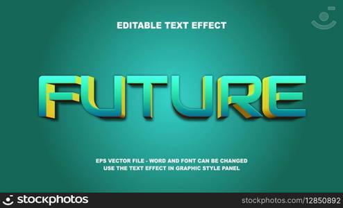 Editable Text Effect Future 3D Vector Template