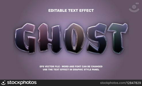 Editable Text Effect Ghost 3D Vector Template