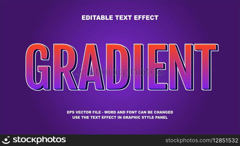 Editable Text Effect Gradient 3D Vector Template