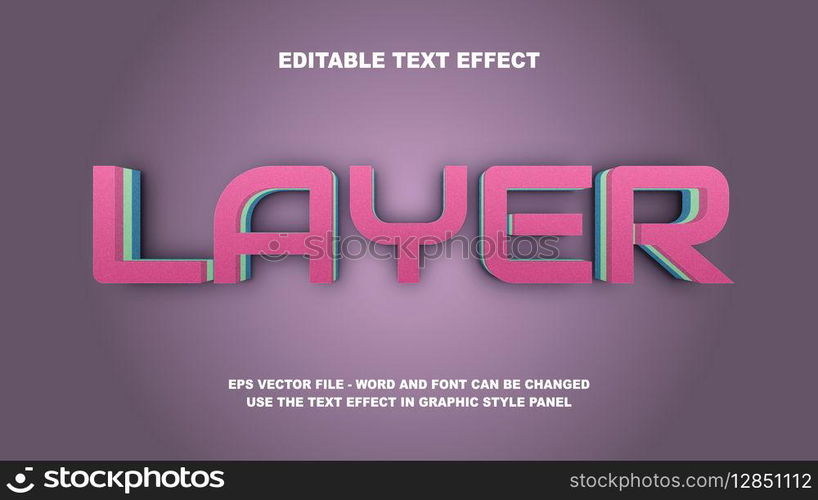 Editable Text Effect Layer 3D Vector Template