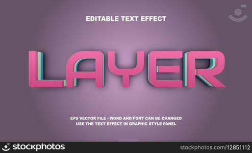 Editable Text Effect Layer 3D Vector Template