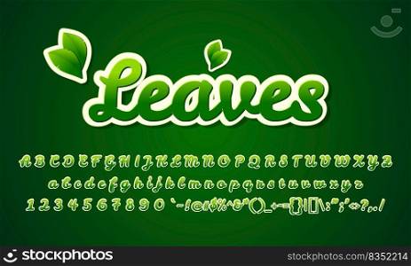 Editable text effect - Leaves