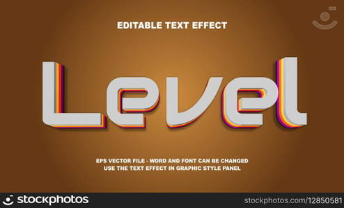 Editable Text Effect Level 3D Vector Template