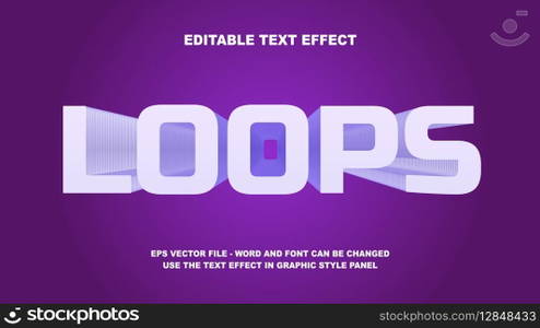Editable Text Effect Loops 3D Vector Template