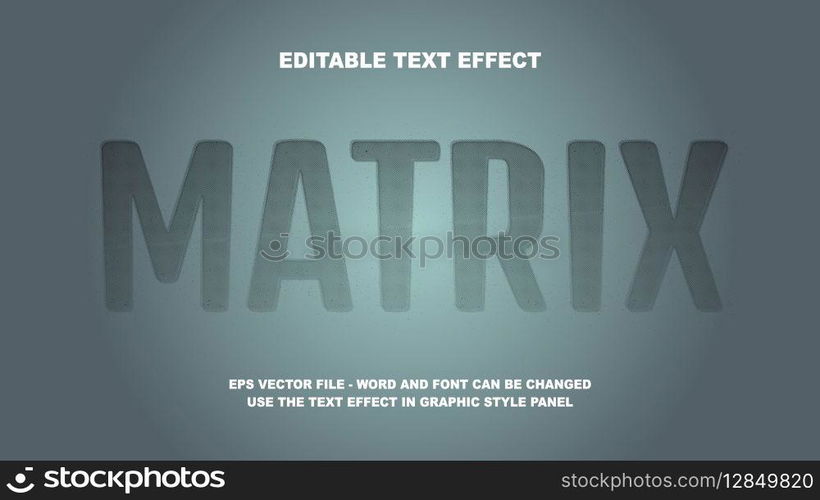 Editable Text Effect Matrix 3D Vector Template