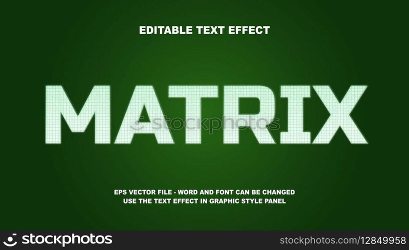 Editable Text Effect Matrix 3D Vector Template