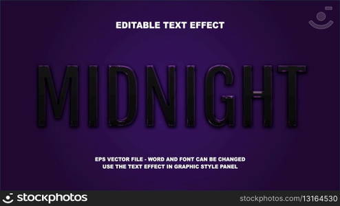 Editable Text Effect Midnight 3D Vector Template