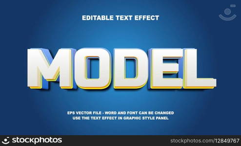 Editable Text Effect Model 3D Vector Template