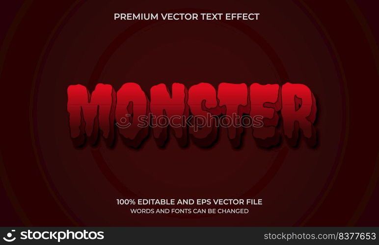 Editable text effect - Monster