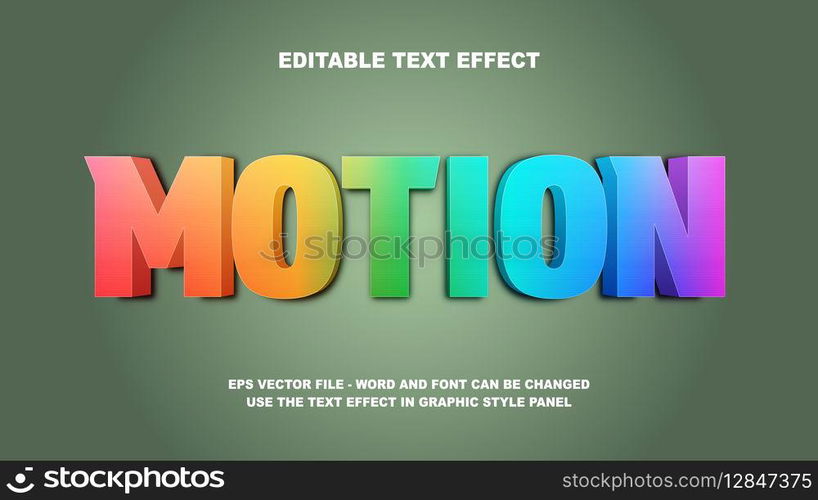 Editable Text Effect Motion 3D Vector Template