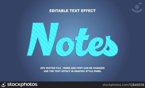 Editable Text Effect Notes 3D Vector Template