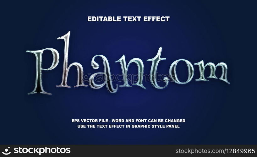 Editable Text Effect Phantom 3D Vector Template