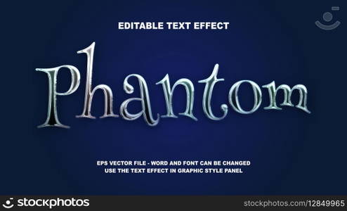 Editable Text Effect Phantom 3D Vector Template