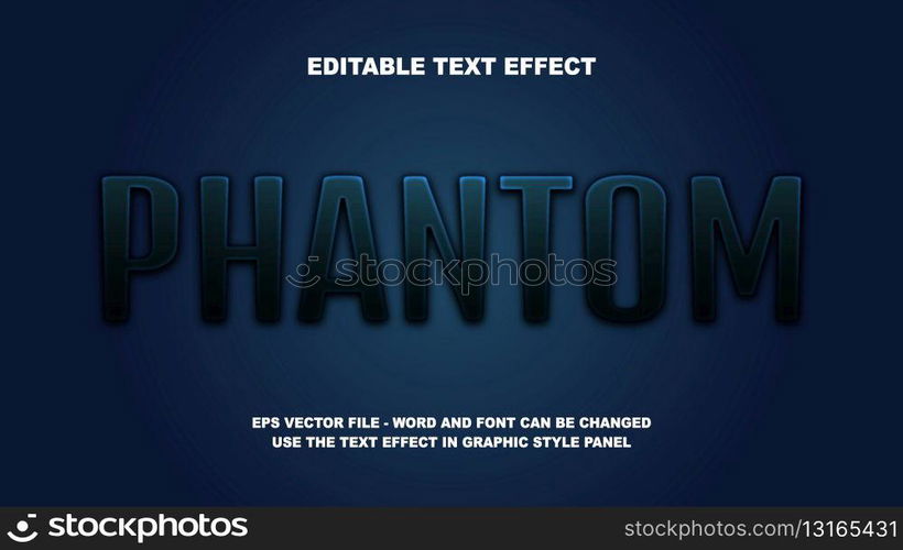 Editable Text Effect Phantom 3D Vector Template