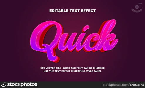 Editable Text Effect Quick 3D Vector Template