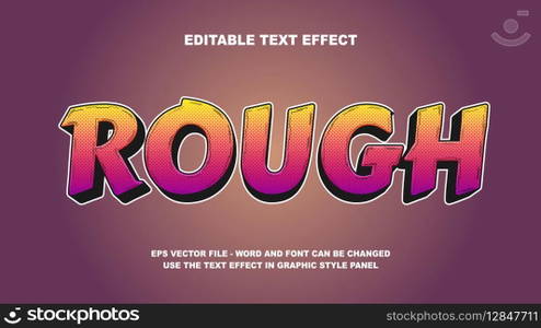 Editable Text Effect Rough 3D Vector Template