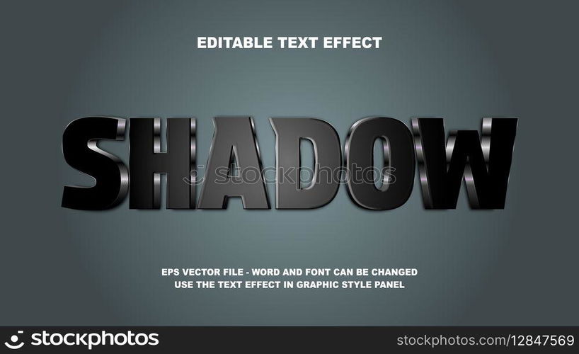 Editable Text Effect Shadow 3D Vector Template