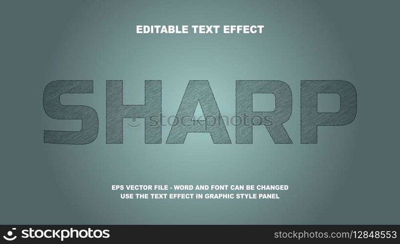 Editable Text Effect Sharp 3D Vector Template