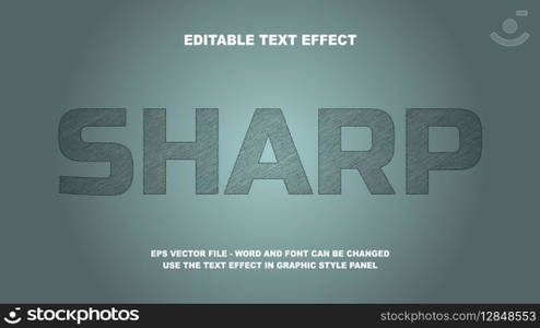 Editable Text Effect Sharp 3D Vector Template