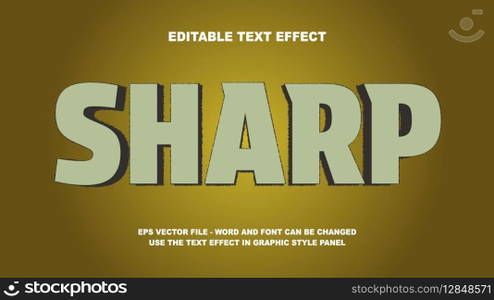 Editable Text Effect Sharp 3D Vector Template