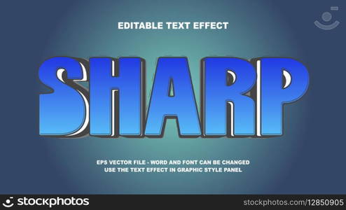Editable Text Effect Sharp 3D Vector Template