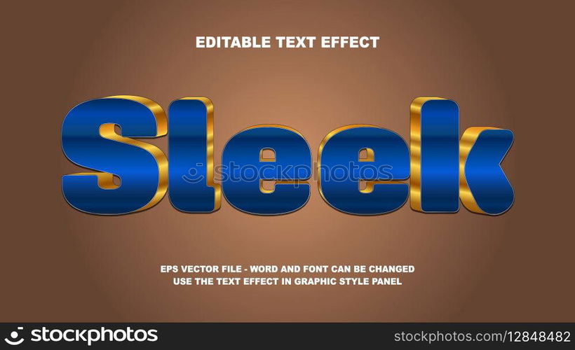 Editable Text Effect Sleek 3D Vector Template